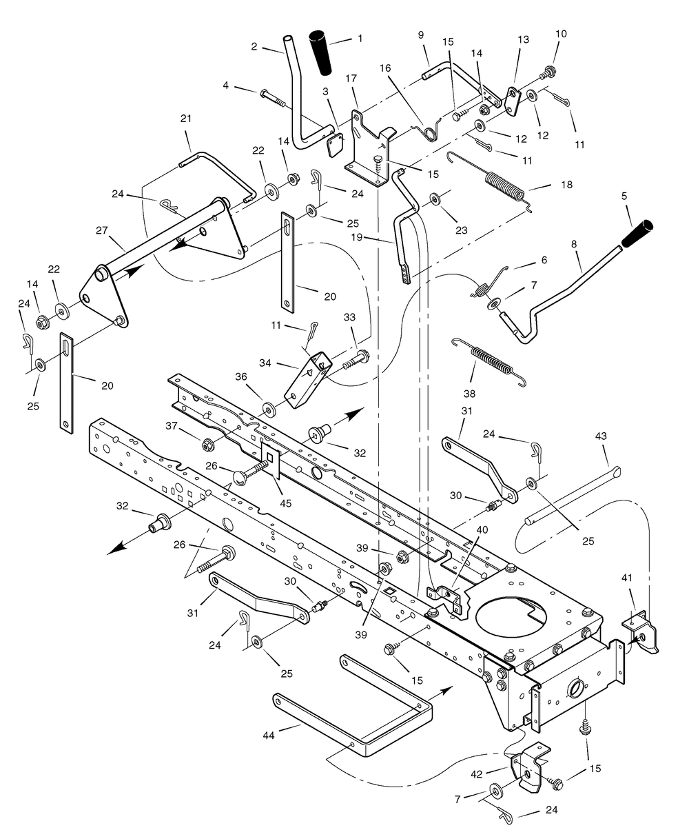 Mower Housing Suspension Diagram and Parts List for 7800281-405628X51 2008 Briggs and Stratton Lawn Tractor